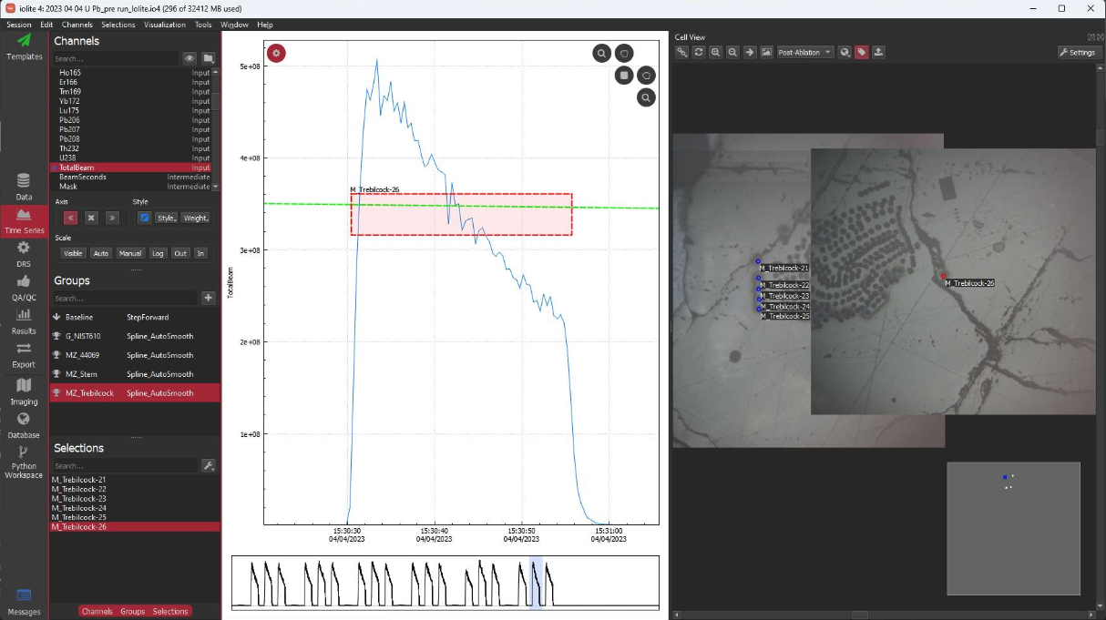 An example of the CellView plugin showing post-ablation images